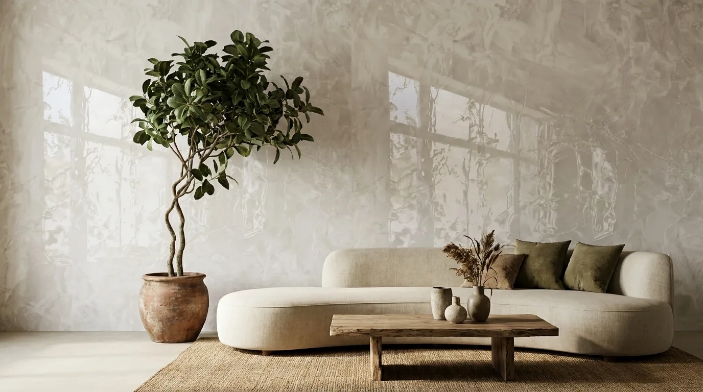 Luminous Showroom Design - Venetian Plaster Finish